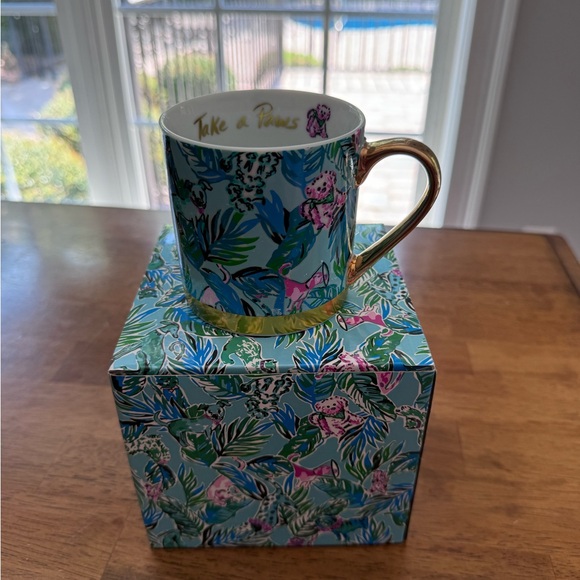 NWT Lilly Pulitzer Mug Seasalt Blue Barking Up The Palm - Picture 4 of 16